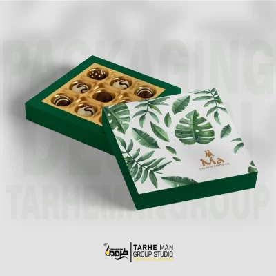 طراحی و چاپ جعبه مقوایی شکلات ما برای نمایش جذاب در فروشگاه