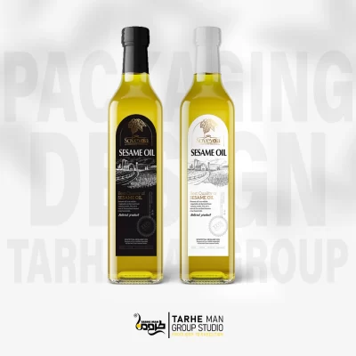 طراحی لیبل محصول غذایی با ترکیب رنگ حرفهای و نمایش اطلاعات محصول