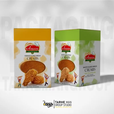 طرح گرافیکی جعبه محصول با رنگبندی جذاب و هماهنگ با هویت بصری برند