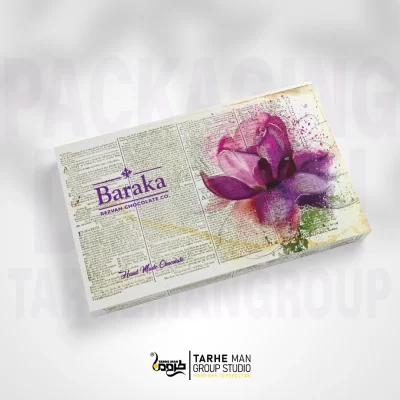 طرح گرافیکی جعبه محصول با رنگبندی جذاب و هماهنگ با هویت بصری برند