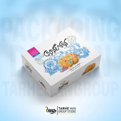طرح گرافیکی جعبه محصول با رنگبندی جذاب و هماهنگ با هویت بصری برند